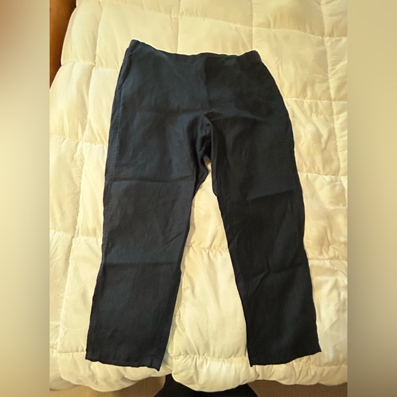 EUC J. Jill Love Linen Petite Pants Navy Large - Picture 1 of 5